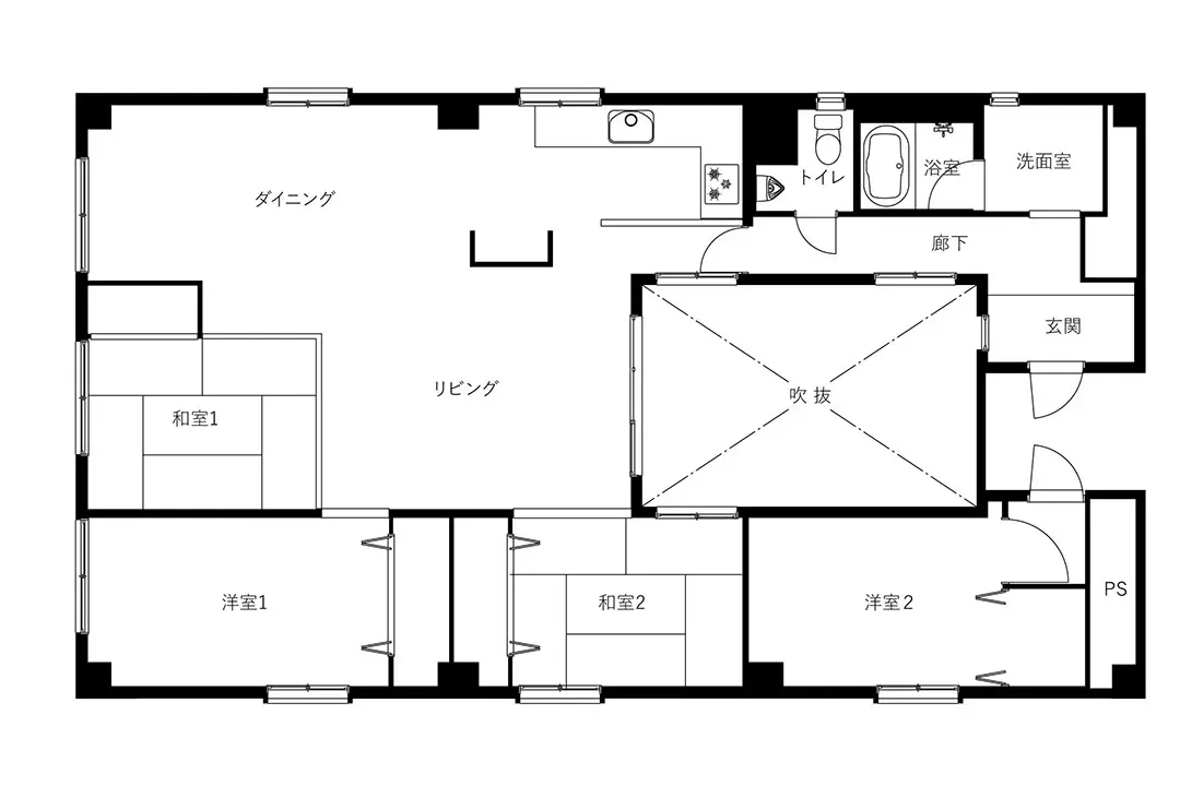 ビフォーアフターの平面図