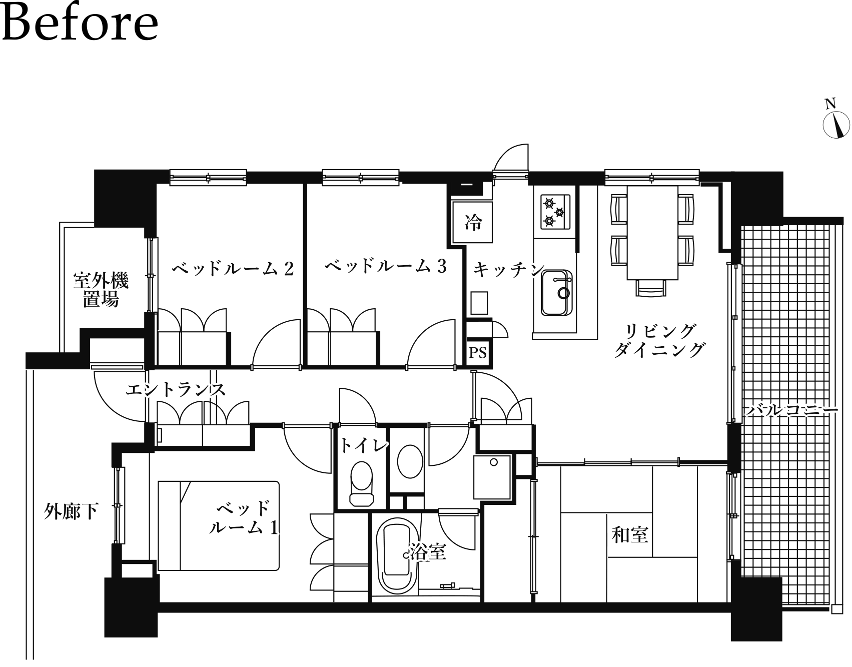 改装前の図面