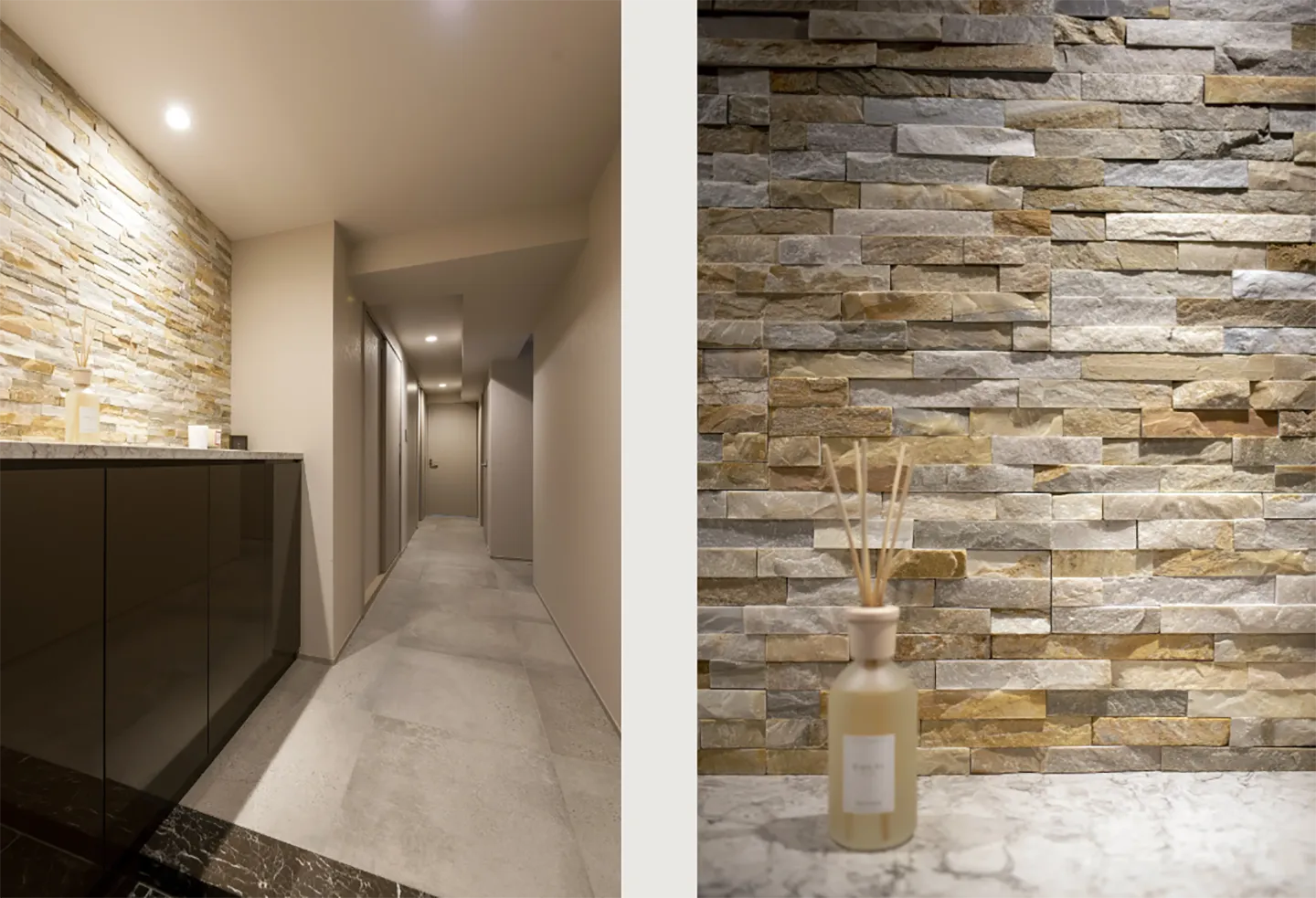 天然石を取り入れた玄関